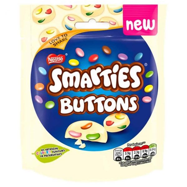 Nestle Smarties White Chocolate Buttons British